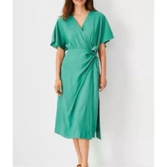 green wrap dress for wedding S Zesty Green Wrap Dress for Destination Weddings main image 1